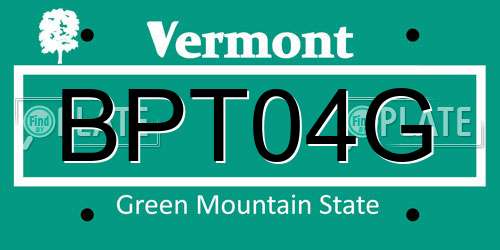 BPT04G Vermont License Plate