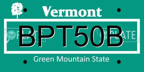 BPT50B Vermont License Plate