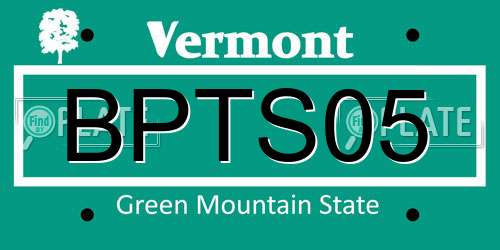 BPTS05 Vermont License Plate