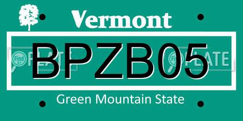 BPZB05 Vermont License Plate