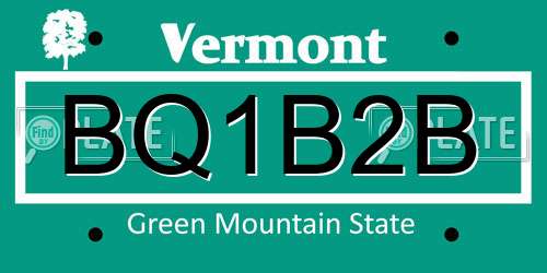 BQ1B2B Vermont License Plate