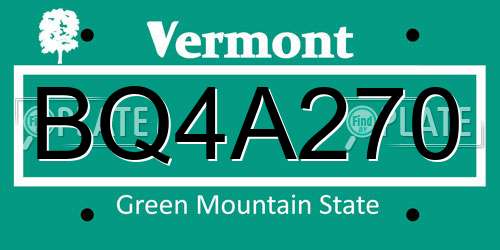 BQ4A270 Vermont License Plate