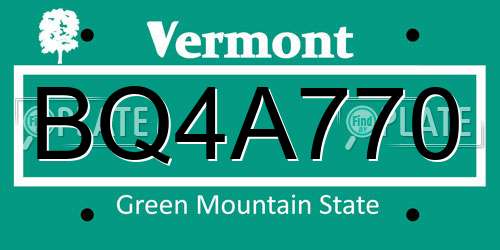 BQ4A770 Vermont License Plate
