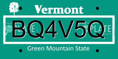 BQ4V5Q Vermont License Plate
