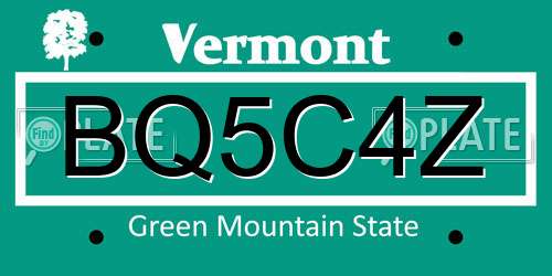 BQ5C4Z Vermont License Plate
