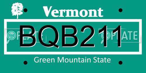 BQB211 Vermont License Plate