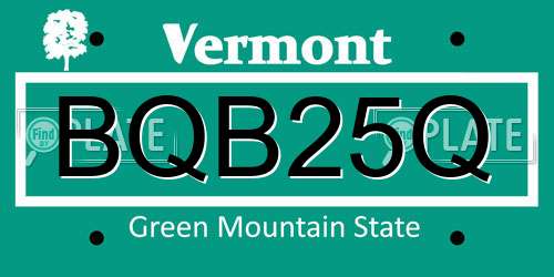 BQB25Q Vermont License Plate