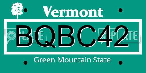 BQBC42 Vermont License Plate