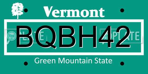 BQBH42 Vermont License Plate