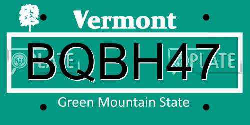 BQBH47 Vermont License Plate