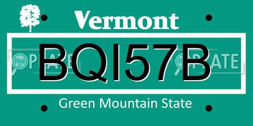 BQI57B Vermont License Plate
