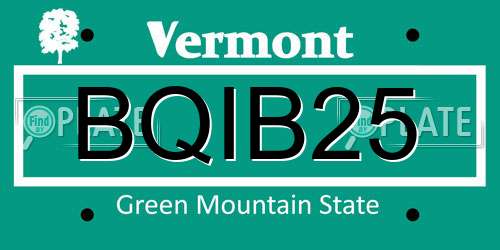 BQIB25 Vermont License Plate
