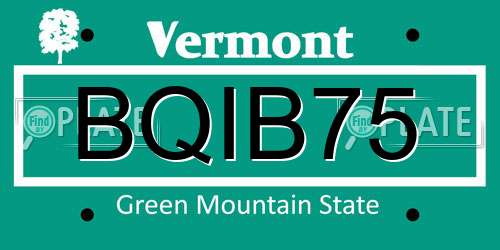 BQIB75 Vermont License Plate
