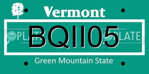 BQII05 Vermont License Plate