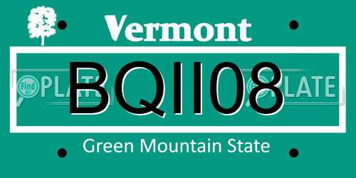 BQII08 Vermont License Plate