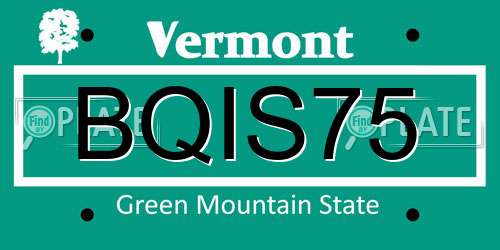 BQIS75 Vermont License Plate