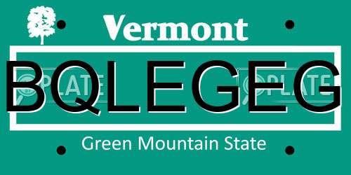 BQLEGEG Vermont License Plate
