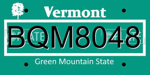 BQM8048 Vermont License Plate