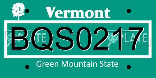 BQS0217 Vermont License Plate