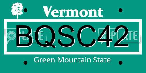 BQSC42 Vermont License Plate