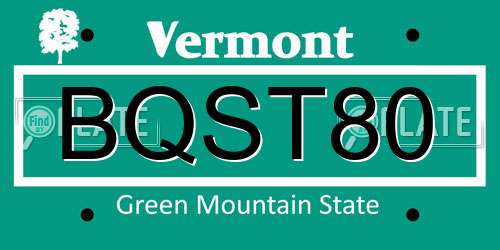 BQST80 Vermont License Plate