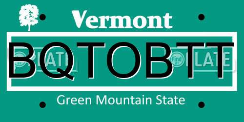 BQTOBTT Vermont License Plate