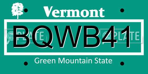 BQWB41 Vermont License Plate