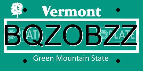 BQZOBZZ Vermont License Plate