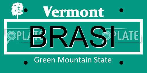 BRASI Vermont License Plate