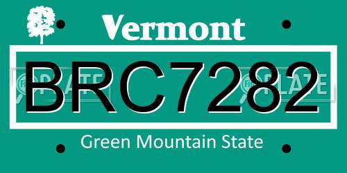 BRC7282 Vermont License Plate