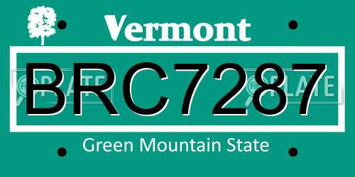 BRC7287 Vermont License Plate