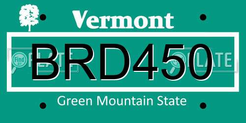 BRD450 Vermont License Plate