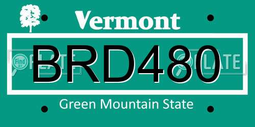 BRD480 Vermont License Plate