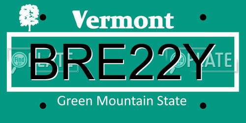 BRE22Y Vermont License Plate