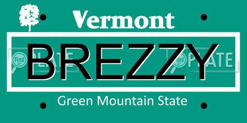 BREZZY Vermont License Plate