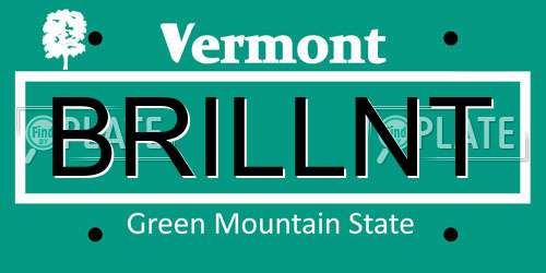 BRILLNT Vermont License Plate