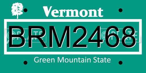 BRM2468 Vermont License Plate