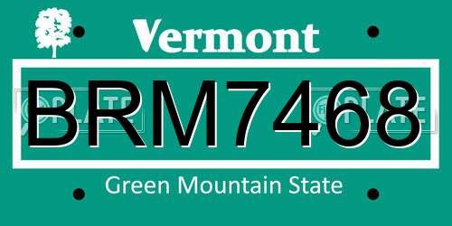 BRM7468 Vermont License Plate