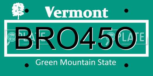 BRO45O Vermont License Plate