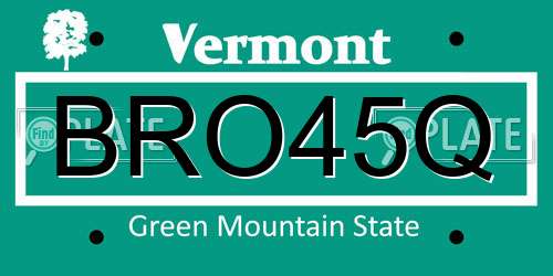 BRO45Q Vermont License Plate