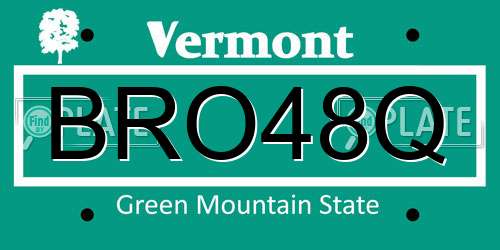 BRO48Q Vermont License Plate