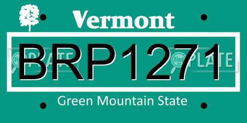 BRP1271 Vermont License Plate