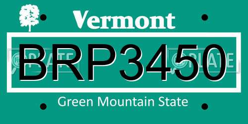 BRP3450 Vermont License Plate
