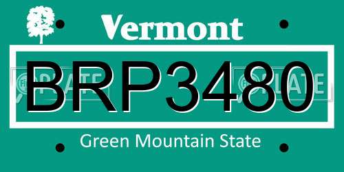 BRP3480 Vermont License Plate