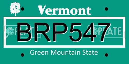 BRP547 Vermont License Plate
