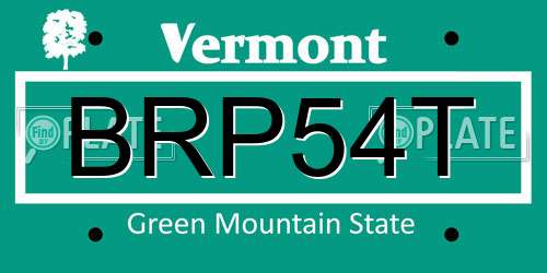 BRP54T Vermont License Plate