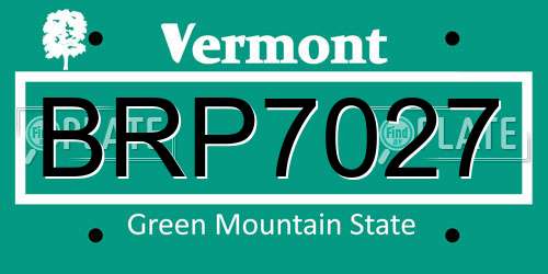 BRP7027 Vermont License Plate