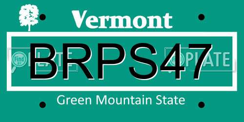BRPS47 Vermont License Plate