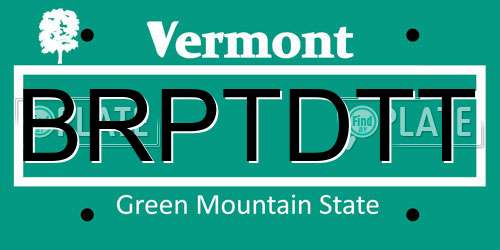 BRPTDTT Vermont License Plate