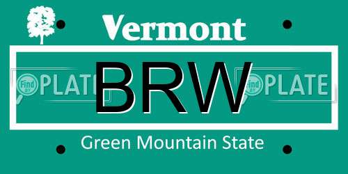 BRW Vermont License Plate